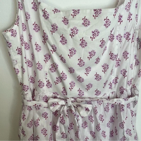 J. Crew Lavender Cotton Sz12 Asymmetrical Floral Ruffles Tiered Dress Cotton NWT - Picture 10 of 17